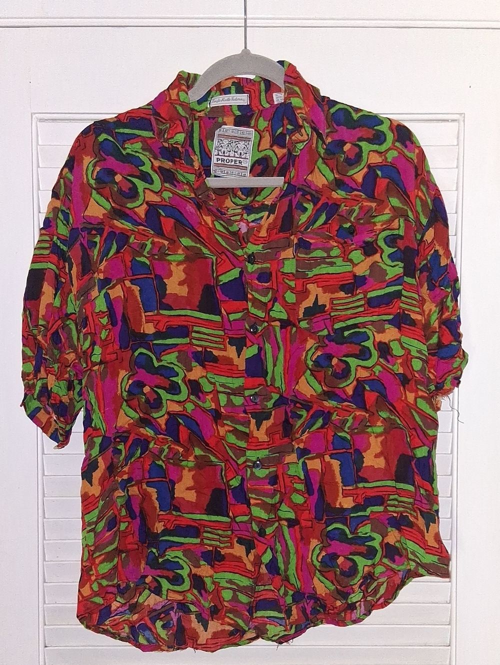 Propper Vintage Abstract Print Button Down Shirt Large